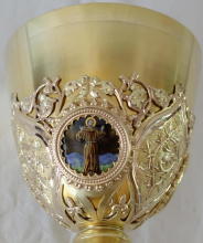 Solid silver gilt antique French Gothic Chalice.